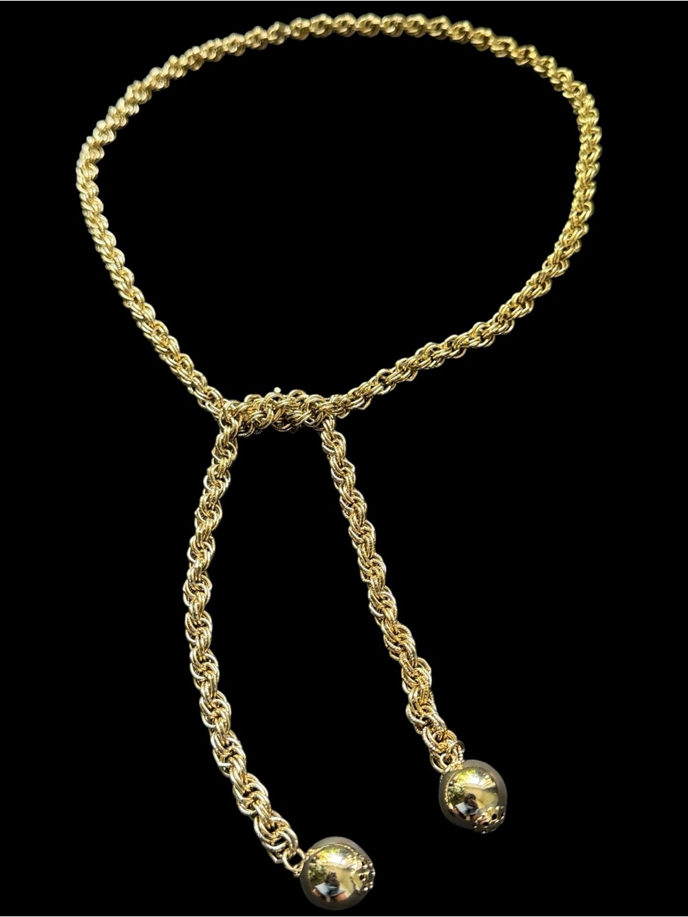 Vintage Lariat Gold Rope Necklace - Picture 6 of 16